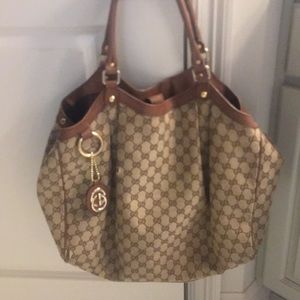 Large Gucci sukey canvas shoulder bag